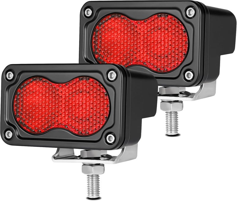Auto Power Plus 3 Inch LED Pod Lights Red 2PCS Off Road Auxiliary Backup Cube Light Fog Driving Rear Chase Light Bar Red Hunting Fishing Emergency Safety Signal Work Lights for Truck UTV Pickup Boat - Image 1